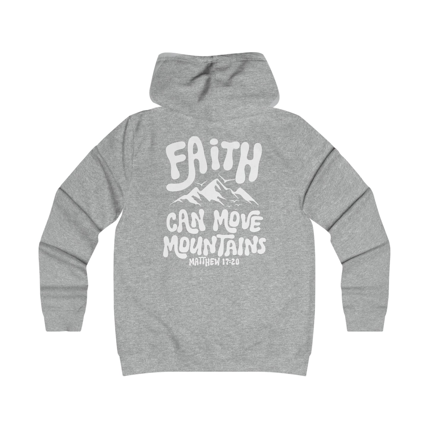 Faith Can Move Mountains Girlie College Hoodie