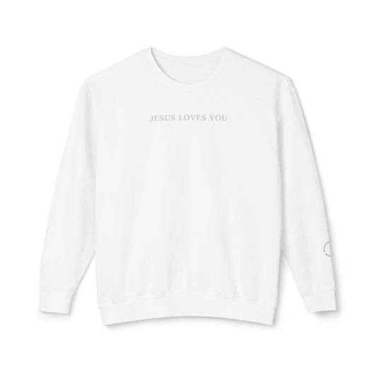 Unisex Lightweight Jesus loves you Crewneck Sweatshirt