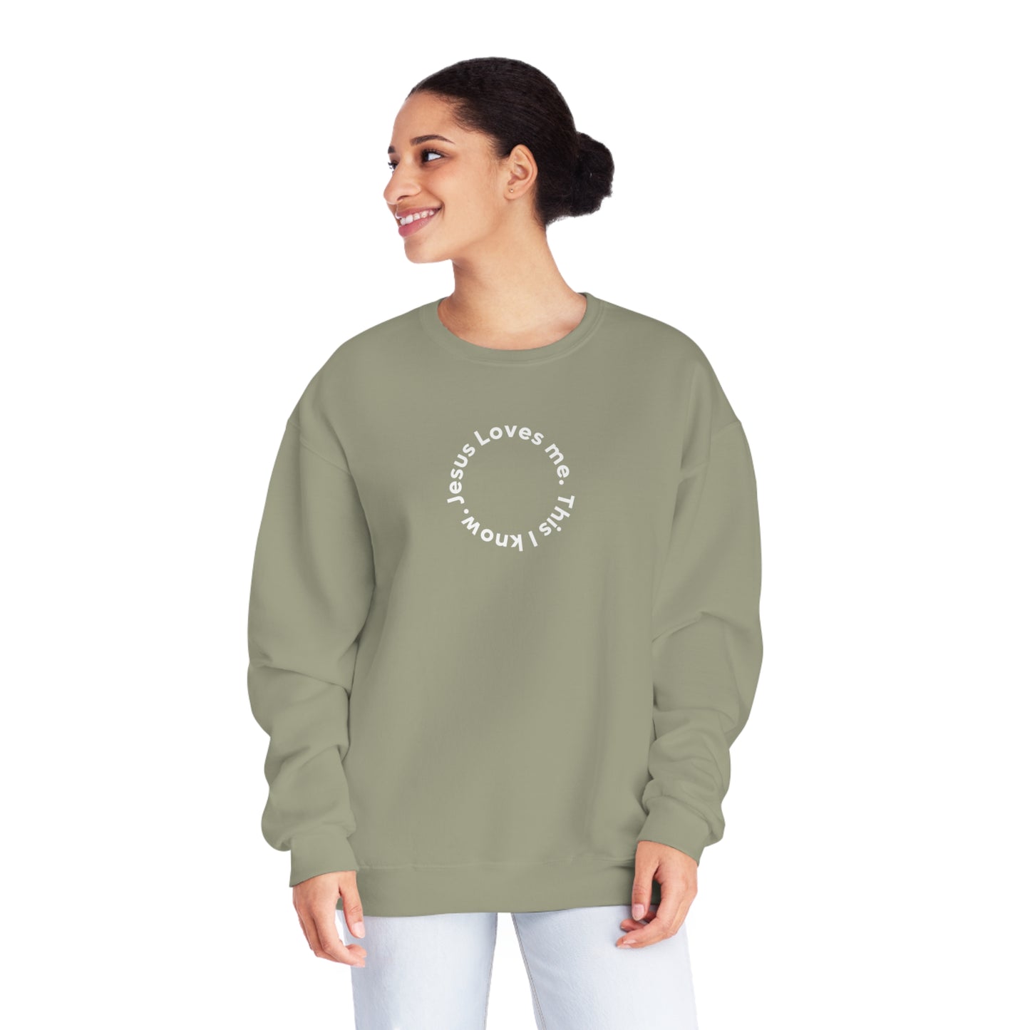 Christian Sweatshirt Jesus Loves Me Unisex Crewneck