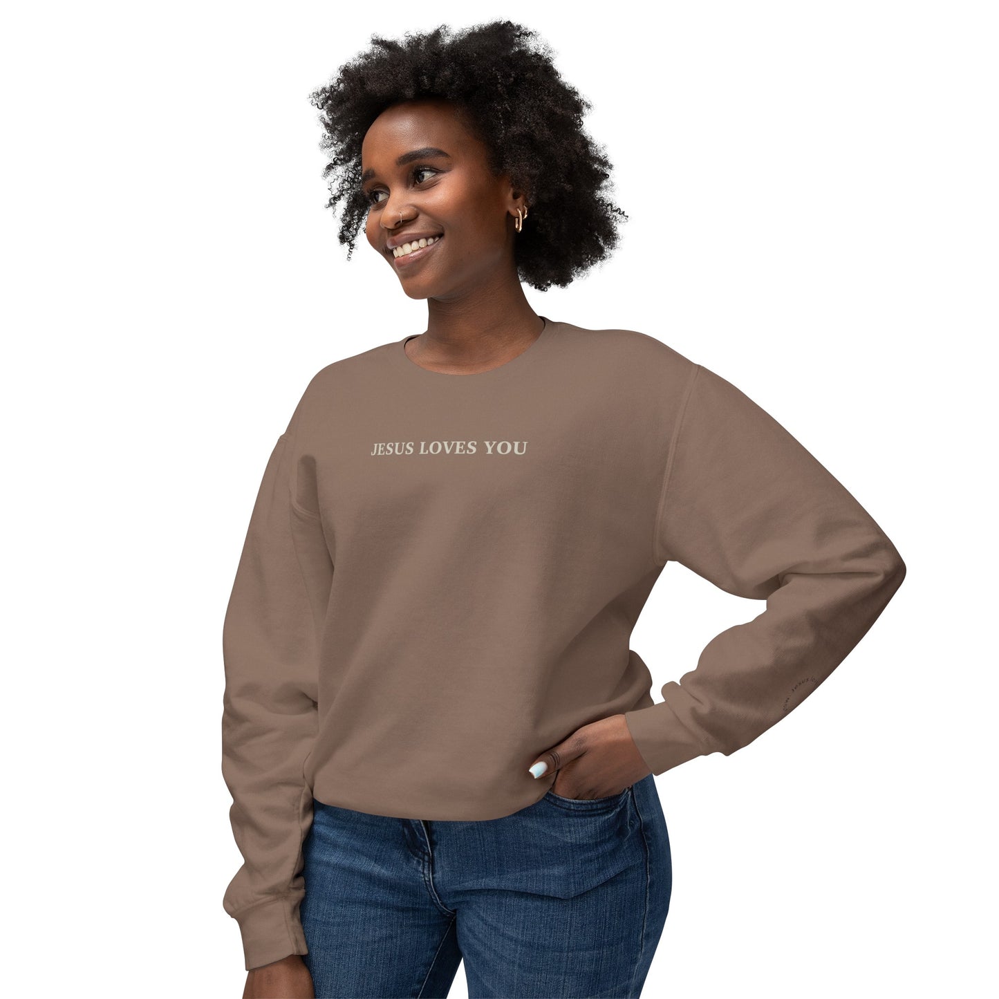 Unisex Lightweight Jesus loves you Crewneck Sweatshirt