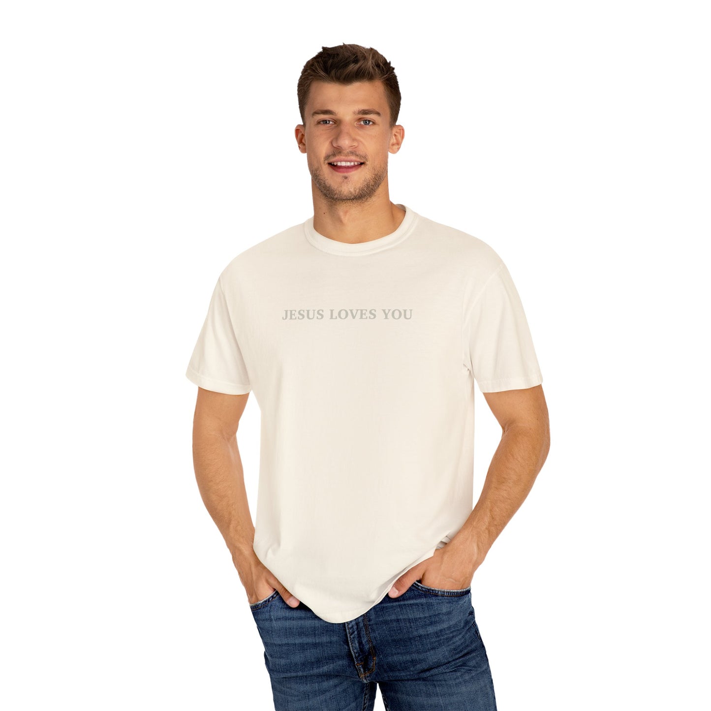 Jesus loves me, Jesus loves you Unisex Garment-Dyed T-shirt