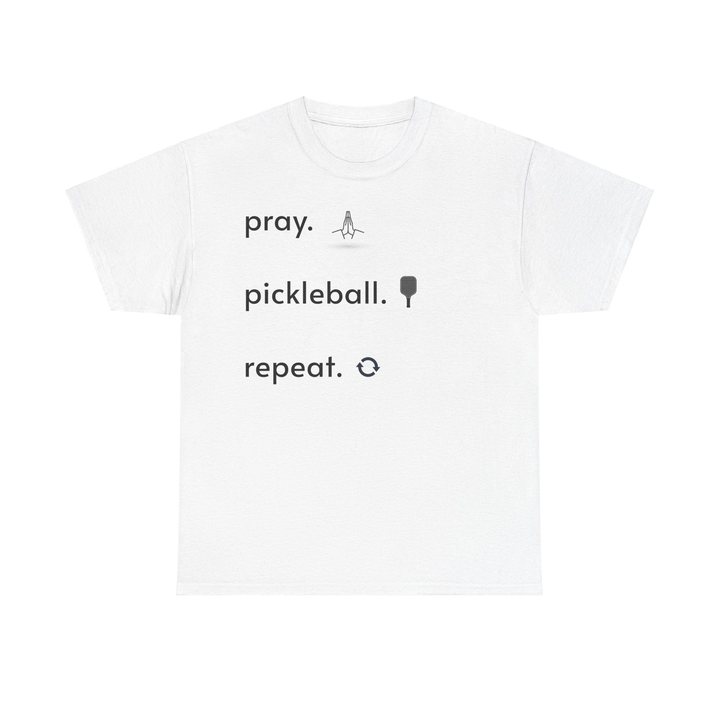 Pray, pickleball, repeat regular sized unisex heavy cotton tee