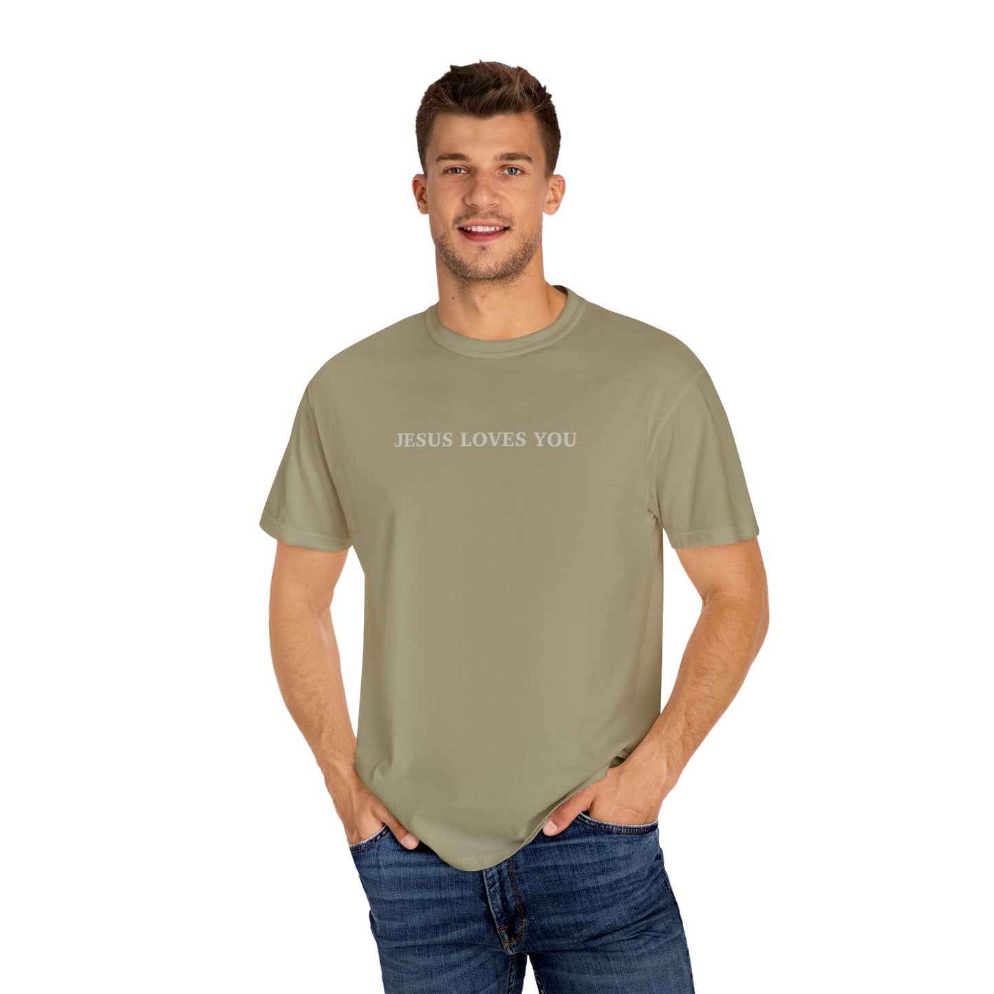 Jesus loves me, Jesus loves you Unisex Garment-Dyed T-shirt