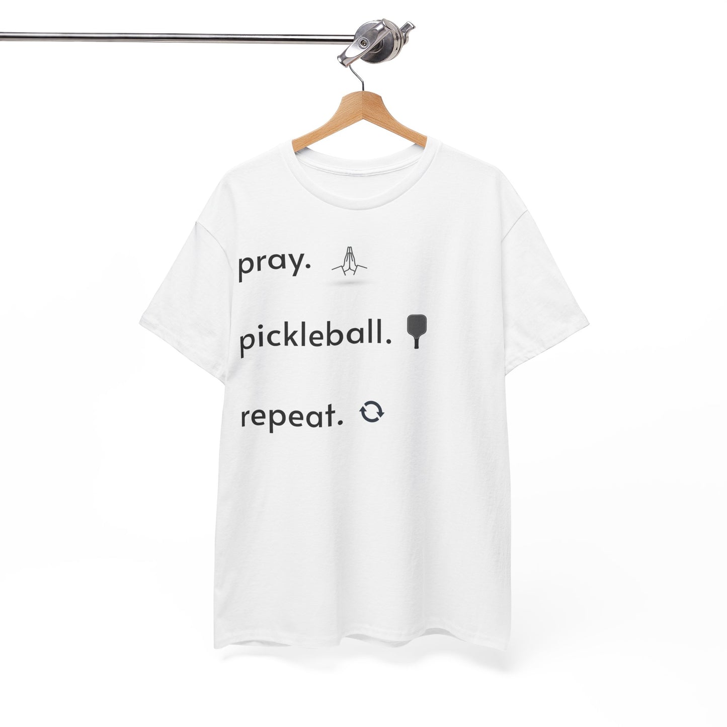 Pray, pickleball, repeat regular sized unisex heavy cotton tee