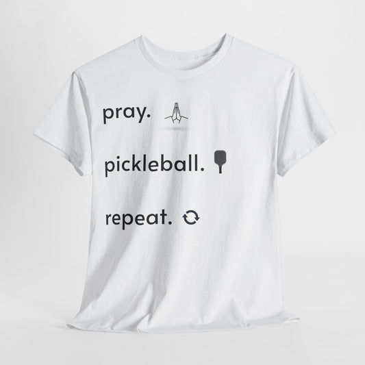 Pray, pickleball, repeat regular sized unisex heavy cotton tee