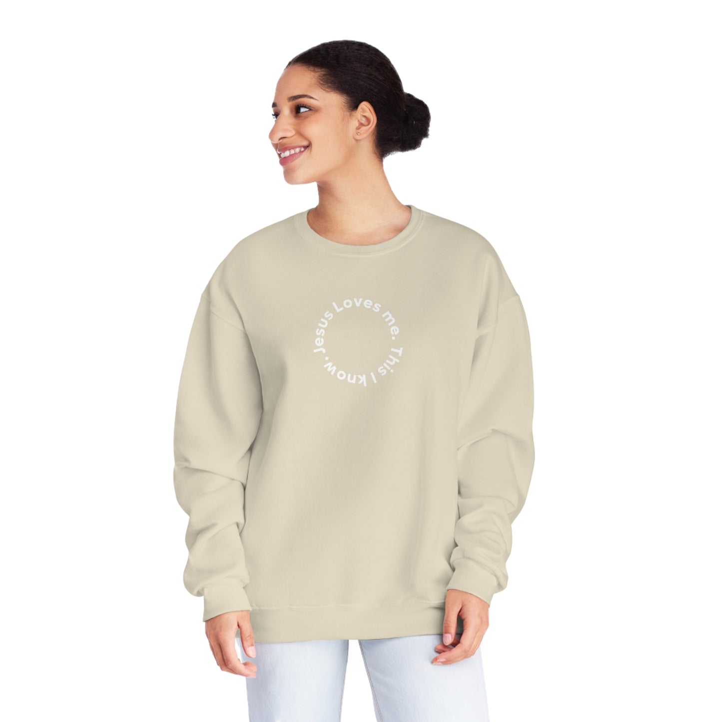 Christian Sweatshirt Jesus Loves Me Unisex Crewneck