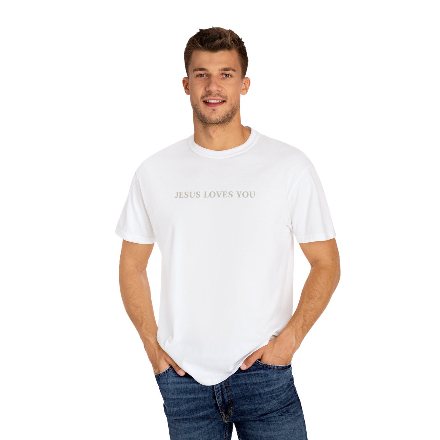 Jesus loves me, Jesus loves you Unisex Garment-Dyed T-shirt