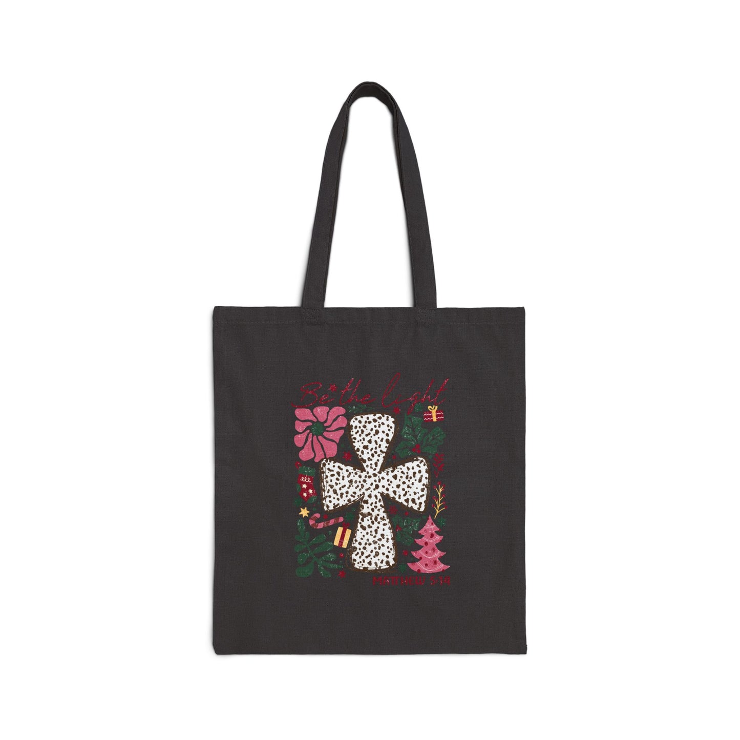 Christmas Cotton Tote Bag - Be the Light Holiday Shopping Bag