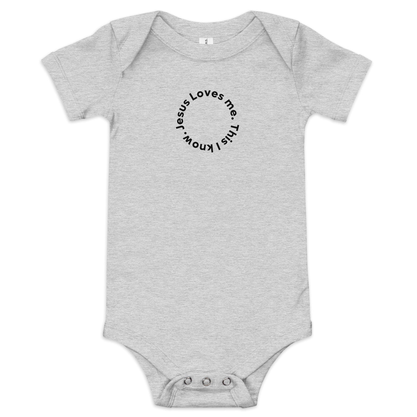 Baby short sleeve Jesus loves me onesie