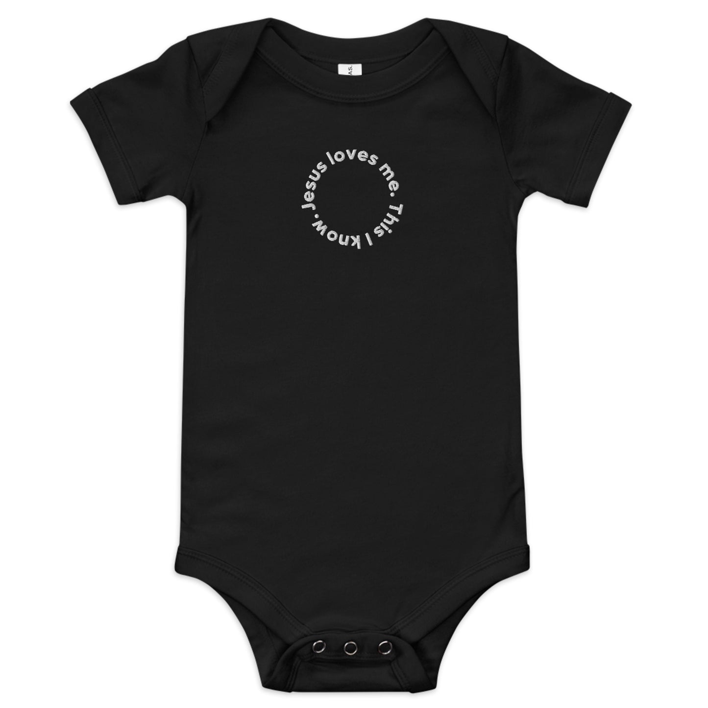 Baby short sleeve Jesus loves me onesie