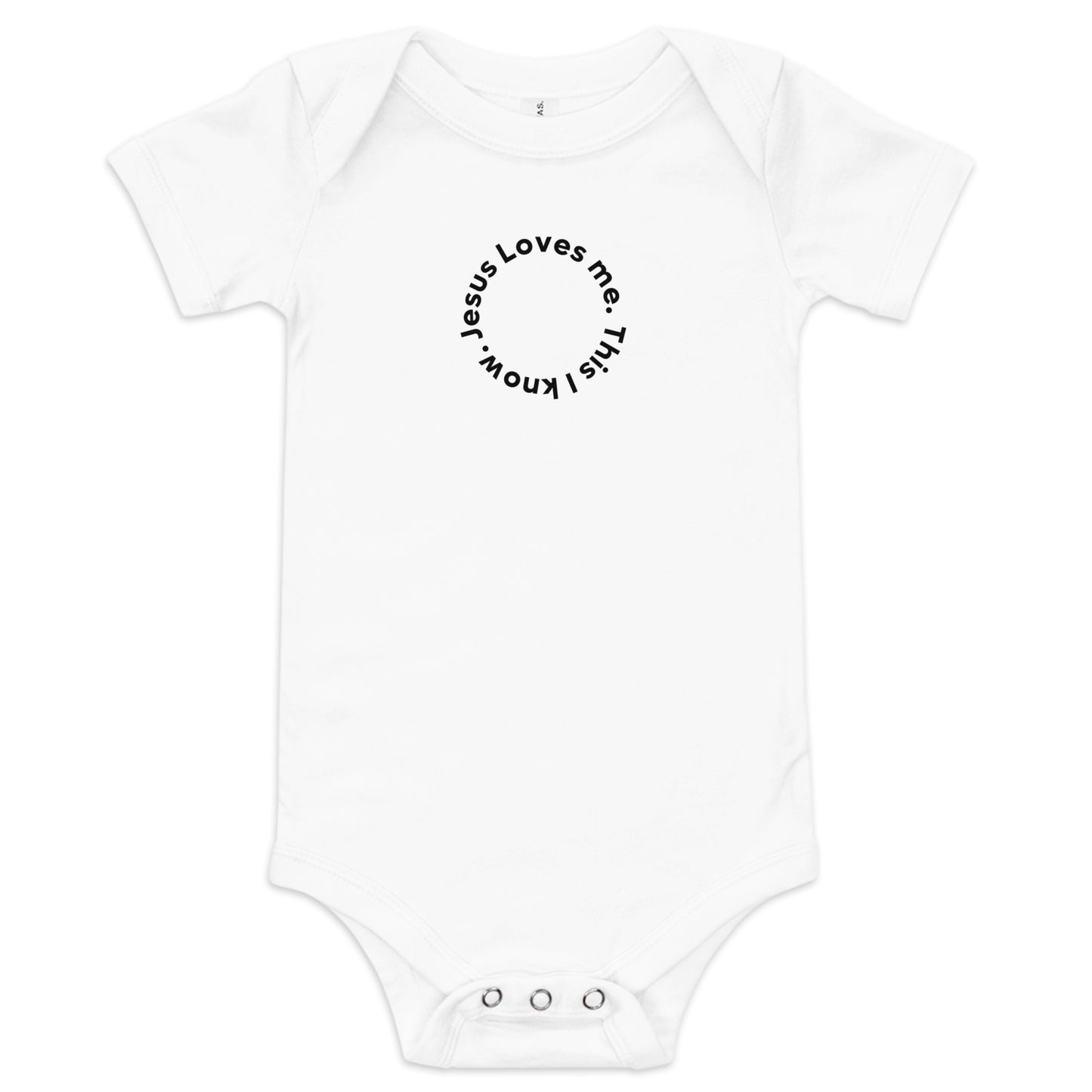 Baby short sleeve Jesus loves me onesie